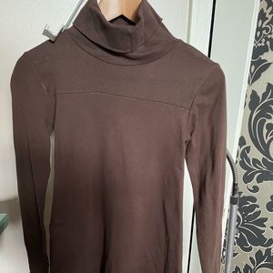 American Apparel chocolate brown turtleneck a line sweatshirt dress